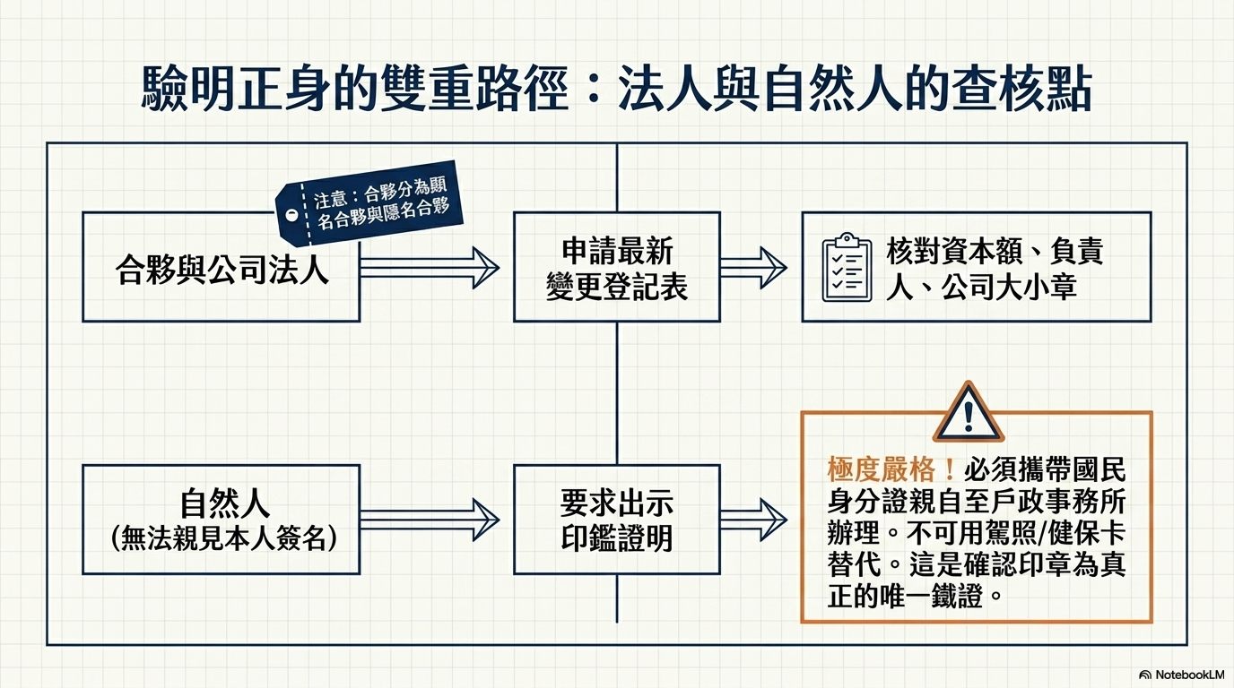 驗明正身的雙重路徑：法人與自然人的查核點